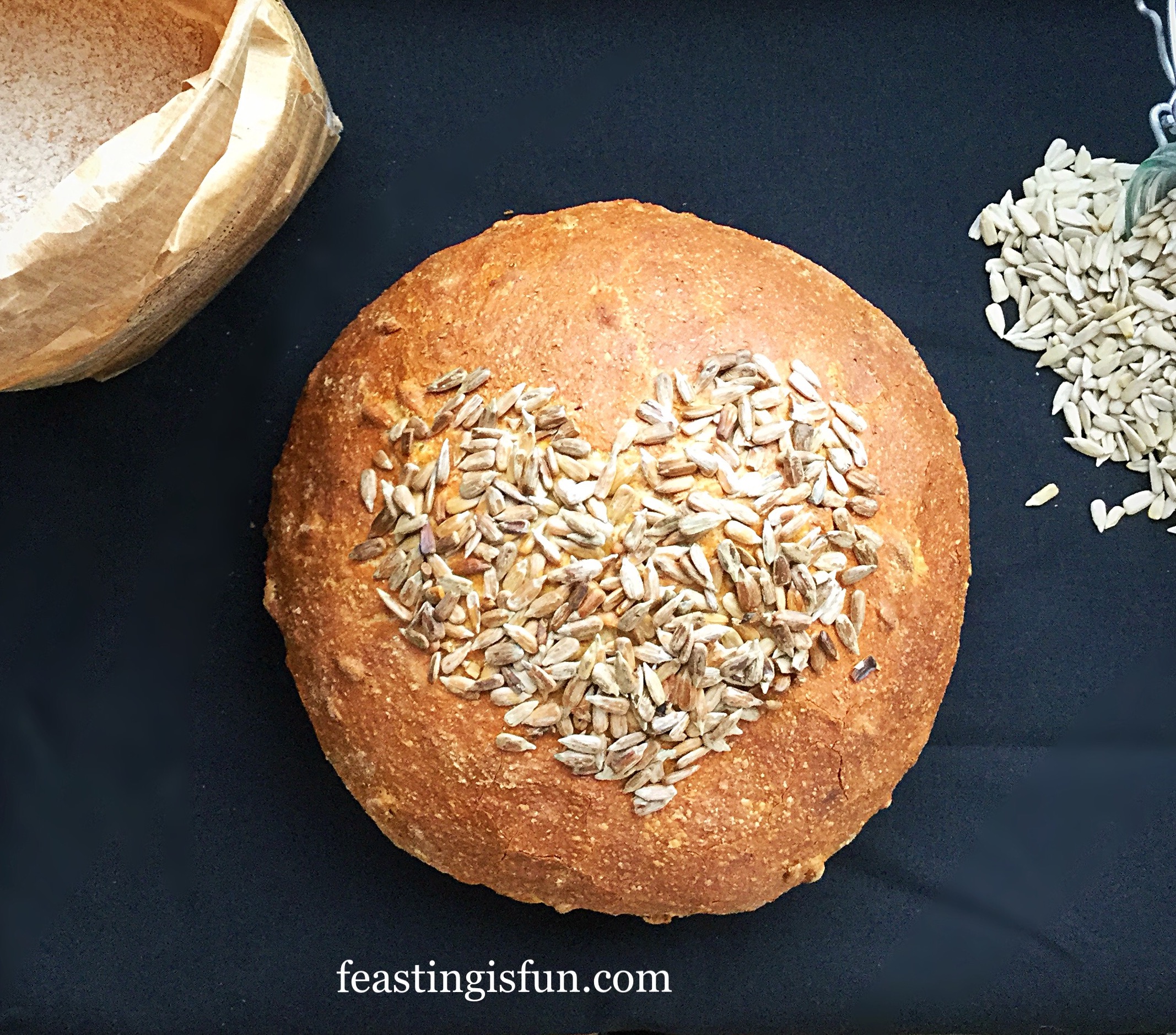 Sunflower Seed Heart Cob Loaf Feasting Is Fun