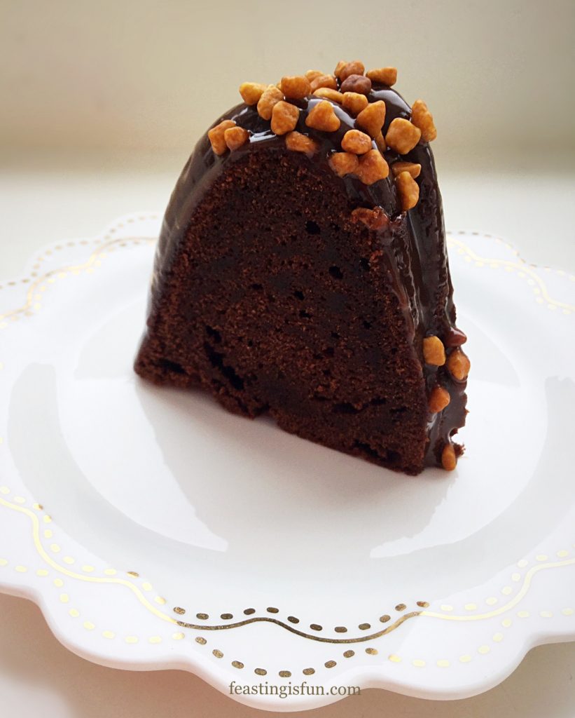 FF Caramel Crunch Topped Chocolate Bundt Cake 
