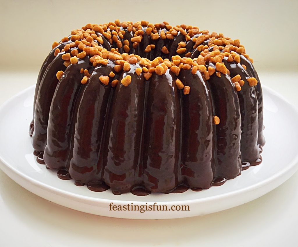 FF Caramel Crunch Topped Chocolate Bundt Cake