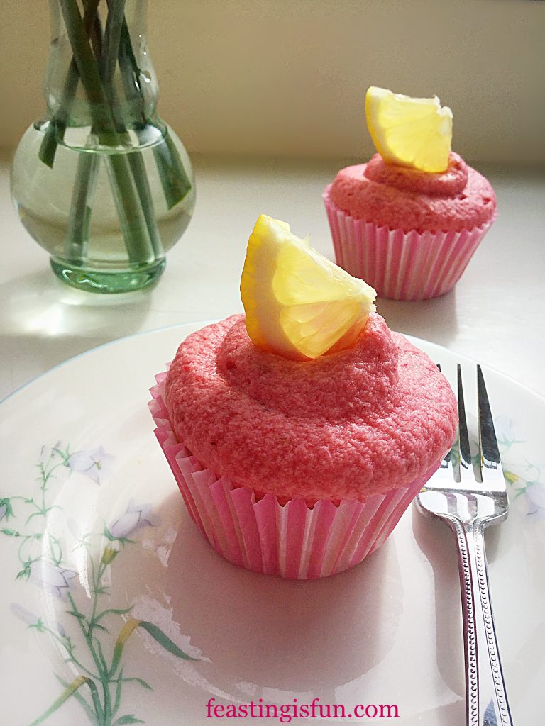 FF Fresh Raspberry Frosted Lemon Cupcakes 