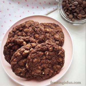 Triple Chocolate Cookies - bakery style.