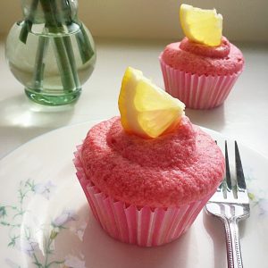 Fresh Raspberry Frosted Lemon Cupcakes 