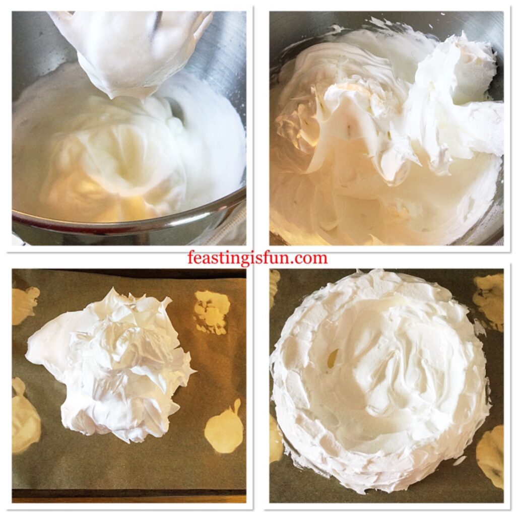 Making and shaping a meringue.