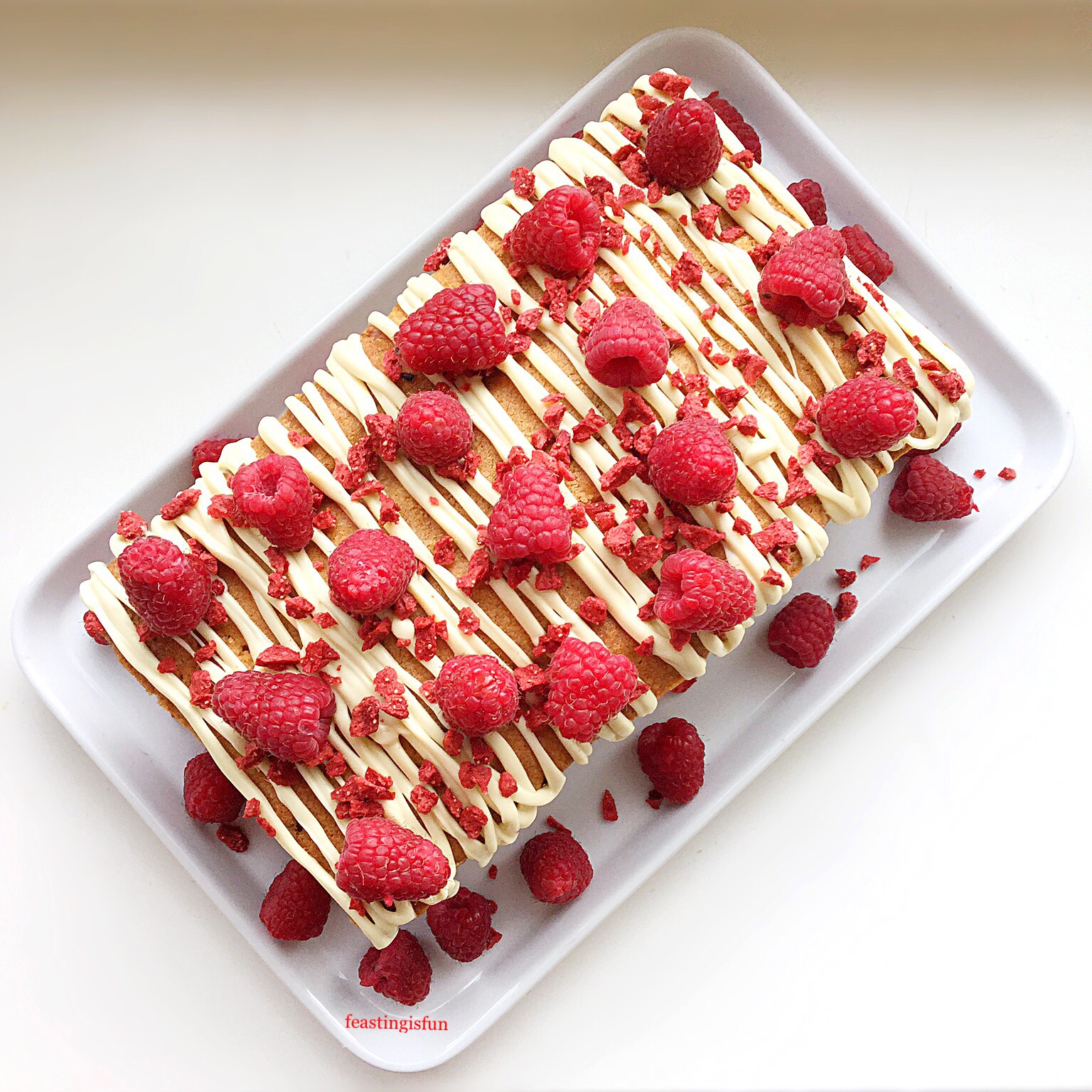 White Chocolate Raspberry Loaf Cake Recipe