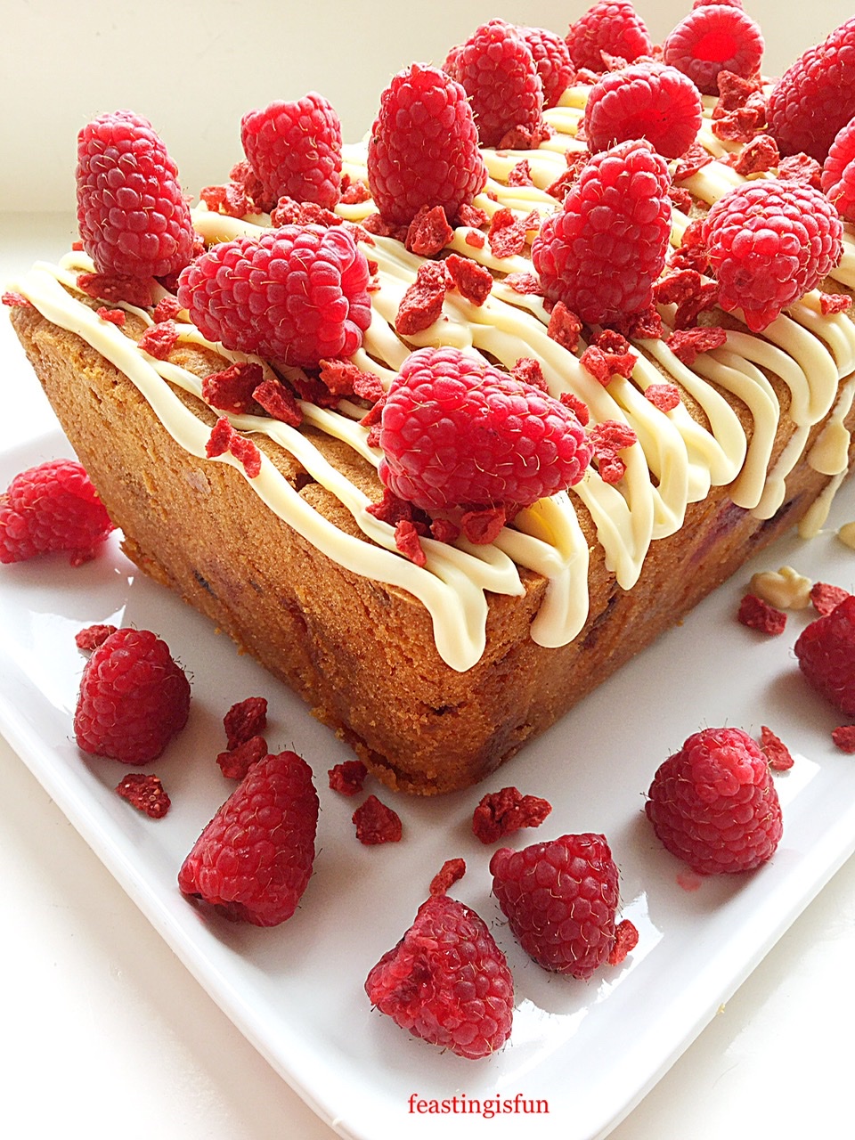 Raspberry and White Chocolate Loaf Cake - Where Is My Spoon