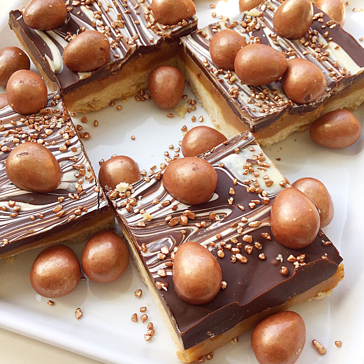 Mini Egg Millionaires Shortbread - Feasting Is Fun