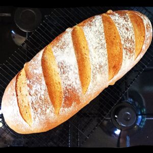 Large White Bloomer on a cooling rack.